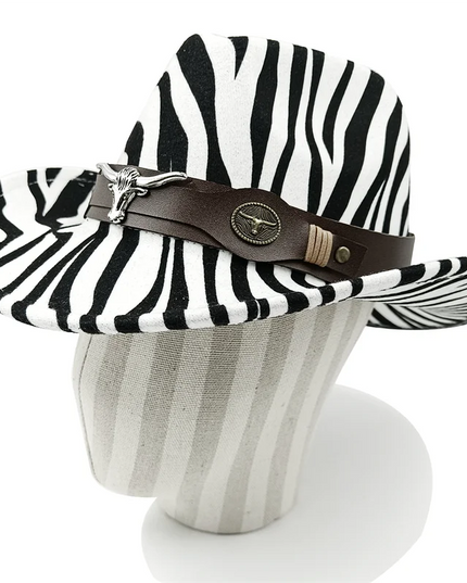 2021 cowboy hat jazz cow pattern curved edge monochrome knight felt hat for men and women with big eaves шапка мужская