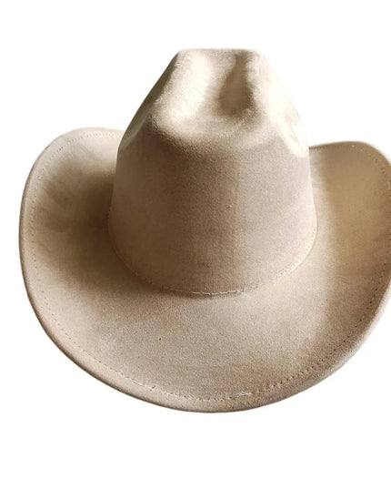 Classic Suede Leather 7.5CM Western Cowboy Women's Fedora Hat Men's Church Jazz Hat Fashion Travel Party Hat Denim Hat 2024