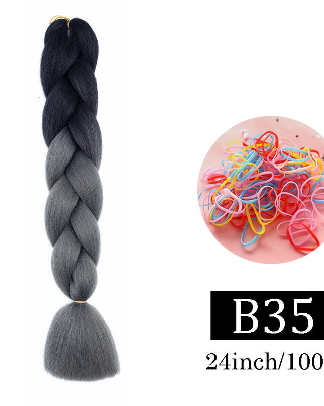 24 Inch Jumbo Braids Extensions Synthetic Braiding Hair Afro Ombre Color kanekalon Hair for Children Braid