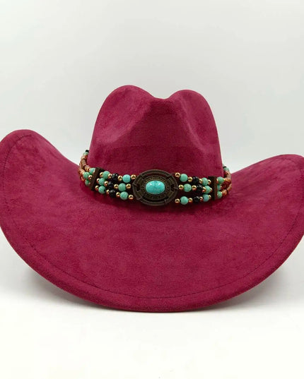 Suede Western Cowboy Hat Men and Women Retro Gentleman Cowboy Hat New Accessories Straw Hat Hombre Suede Big Brim Hat