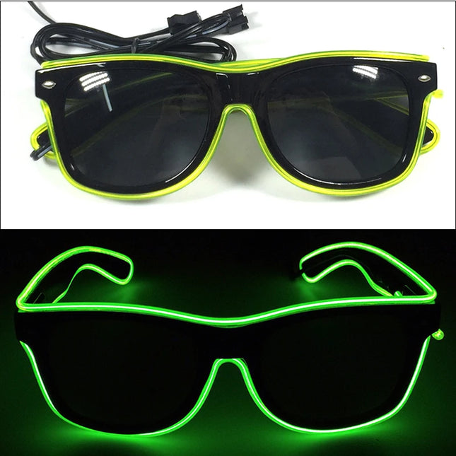 1PC Light Up LED Glasses Glow Sunglasses EL Wire Neon Glasses Glow in The Dark Party Supplies Neon Party Favors for Kids Adults