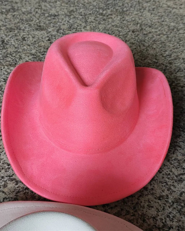 Classic Suede Leather 7.5CM Western Cowboy Women's Fedora Hat Men's Church Jazz Hat Fashion Travel Party Hat Denim Hat 2024