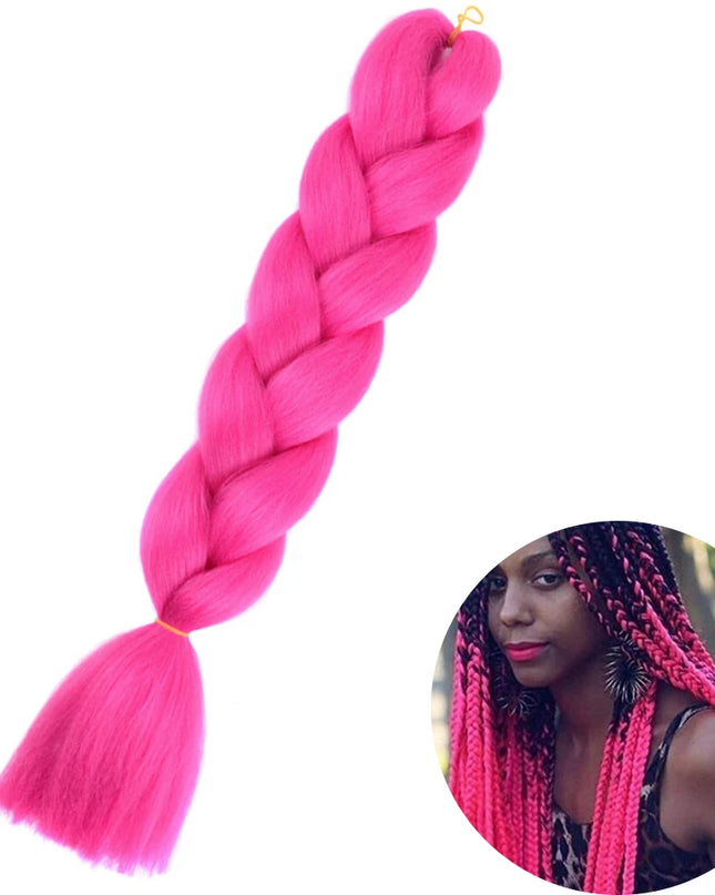 24" Synthetic Yaki Braids Hair kanekalon Ombre Braiding Hair Jumbo Braid Hair Extension For Women Hundreds of colors DIY Hair