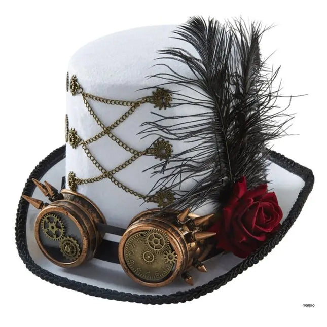 Steampunk Time Hat Steampunk Top Hat For Men With Goggles Steampunk Hat