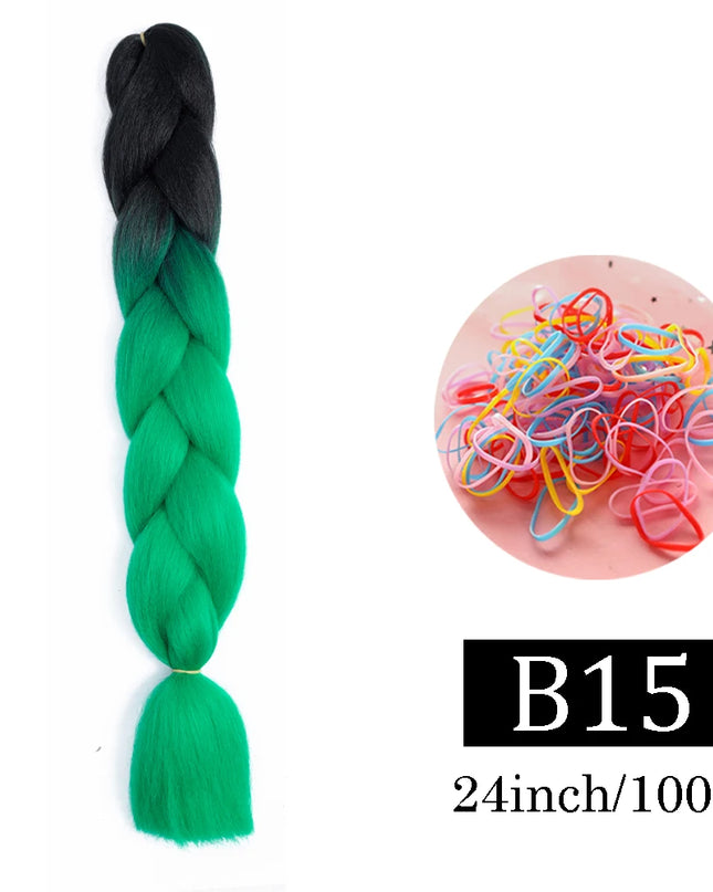 24 Inch Jumbo Braids Extensions Synthetic Braiding Hair Afro Ombre Color kanekalon Hair for Children Braid