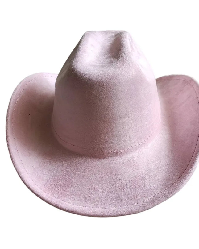 Classic Suede Leather 7.5CM Western Cowboy Women's Fedora Hat Men's Church Jazz Hat Fashion Travel Party Hat Denim Hat 2024