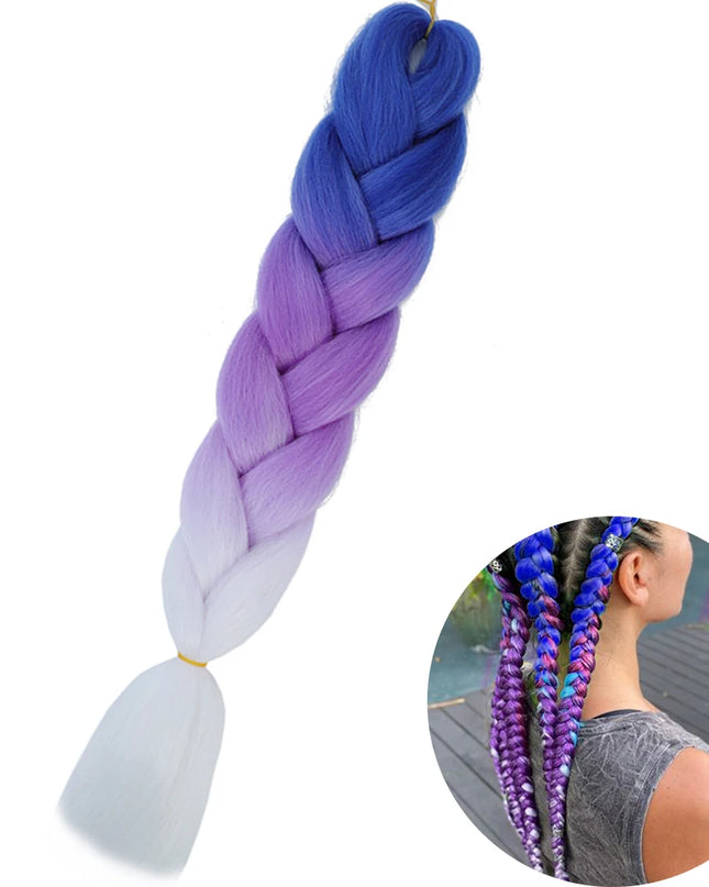 24" Synthetic Yaki Braids Hair kanekalon Ombre Braiding Hair Jumbo Braid Hair Extension For Women Hundreds of colors DIY Hair