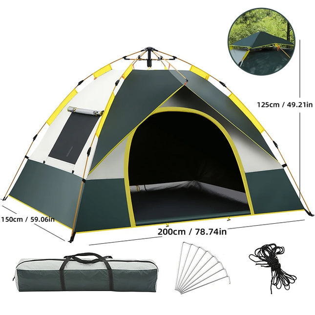 3-4 People Folding Tents, Automatically Opening Camping Tents, Portable Travel Tents, Suitable For Camping And Hiking