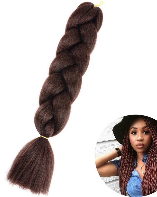 24" Synthetic Yaki Braids Hair kanekalon Ombre Braiding Hair Jumbo Braid Hair Extension For Women Hundreds of colors DIY Hair
