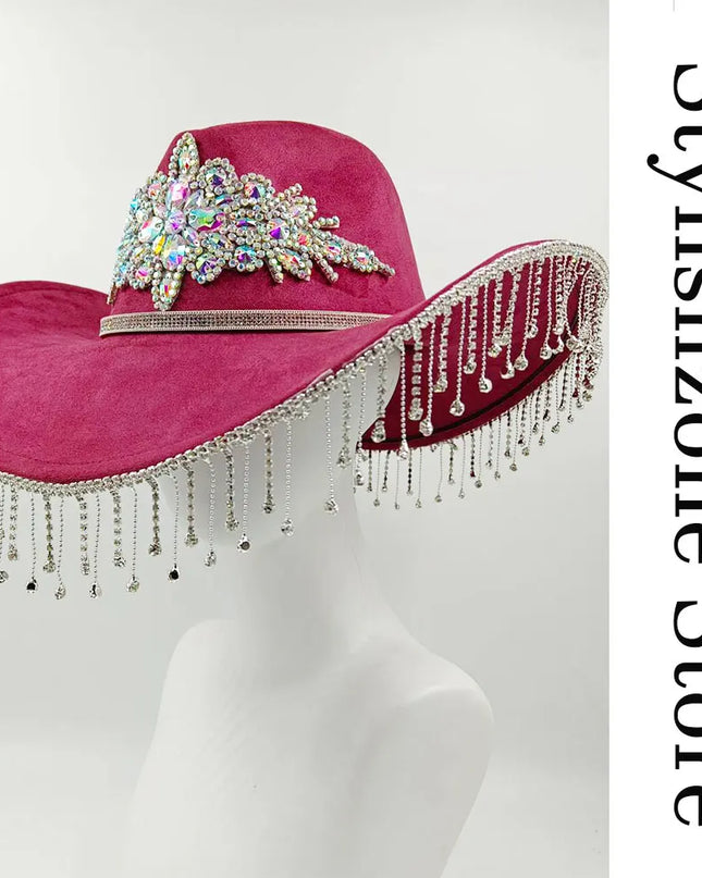 Suede Western Cowboy Hat Men and Women Retro Gentleman Cowboy Hat New Accessories Straw Hat Hombre Suede Big Brim Hat