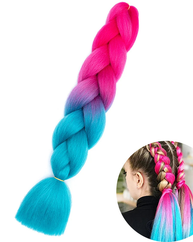 24" Synthetic Yaki Braids Hair kanekalon Ombre Braiding Hair Jumbo Braid Hair Extension For Women Hundreds of colors DIY Hair