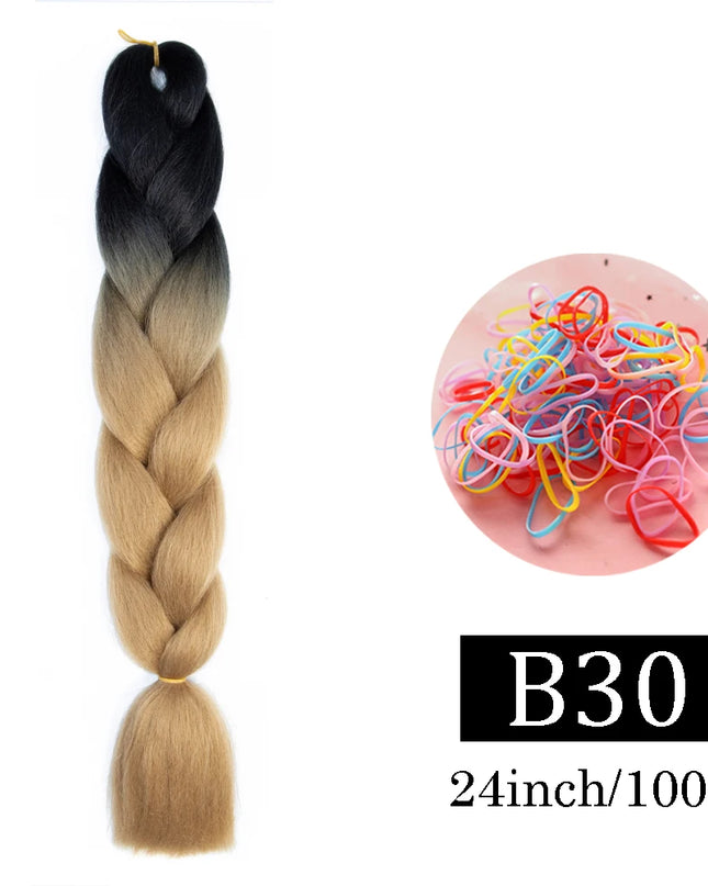 24 Inch Jumbo Braids Extensions Synthetic Braiding Hair Afro Ombre Color kanekalon Hair for Children Braid