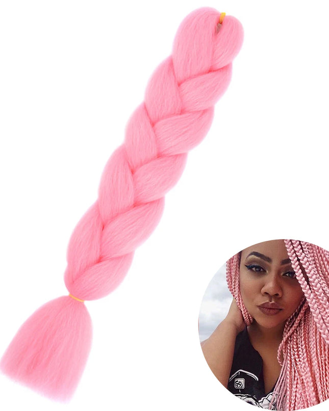 24" Synthetic Yaki Braids Hair kanekalon Ombre Braiding Hair Jumbo Braid Hair Extension For Women Hundreds of colors DIY Hair