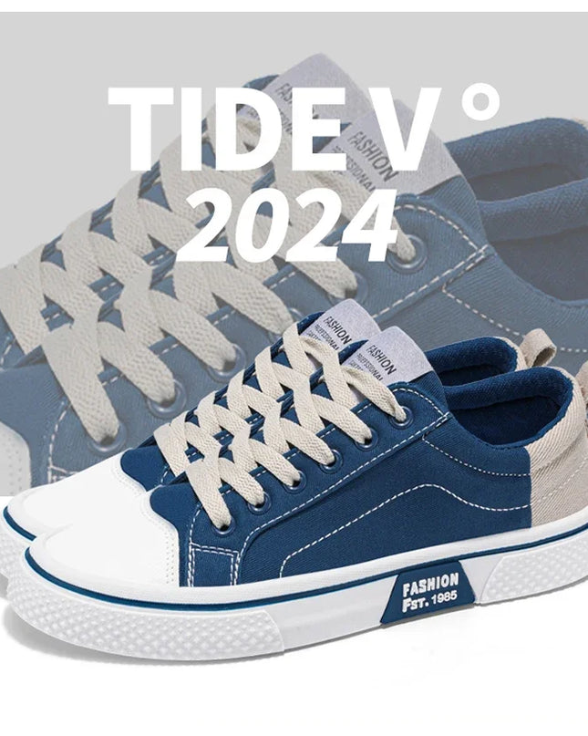 2025 Men's Canvas Shoes Outdoor Fashion Skateboard Shoes for Men Comfor Non-Slip Casual Sneakers Breathable Men Walking Shoes