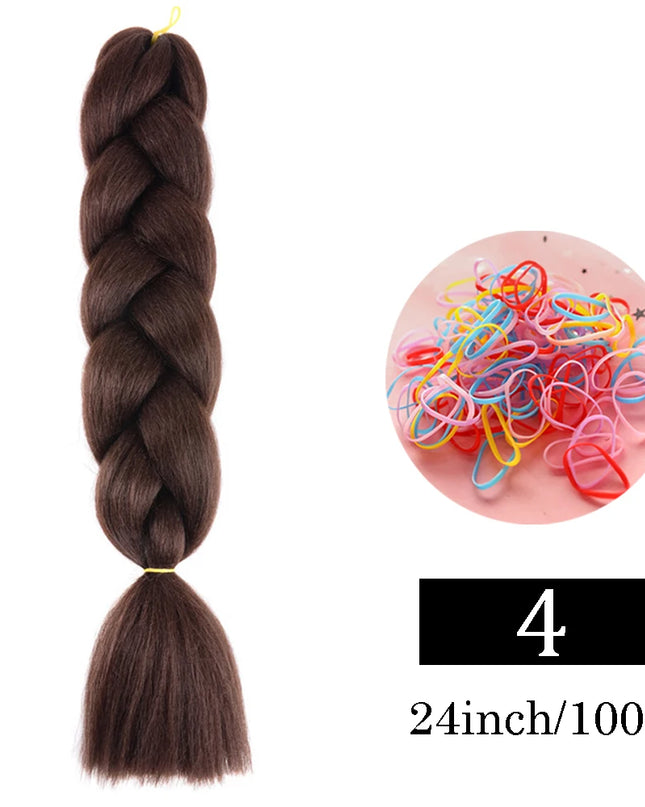 24 Inch Jumbo Braids Extensions Synthetic Braiding Hair Afro Ombre Color kanekalon Hair for Children Braid