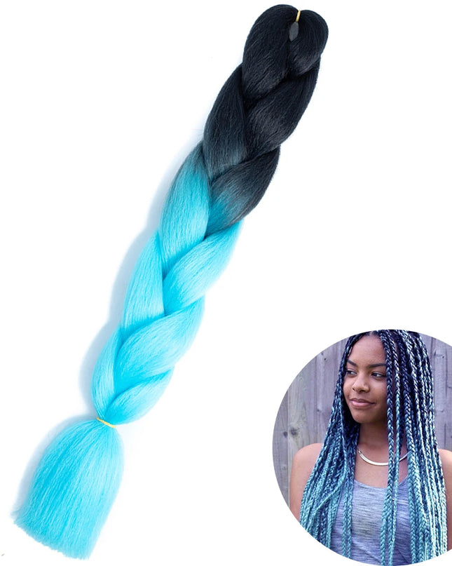 24" Synthetic Yaki Braids Hair kanekalon Ombre Braiding Hair Jumbo Braid Hair Extension For Women Hundreds of colors DIY Hair