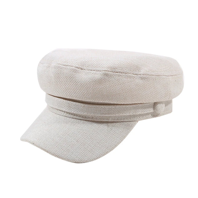 Fashion Women Men Military Hat Spring Autumn Sailor Hats Black Ladies Beret Caps Flat Top Captain Cap Travel Cadet Octagonal Hat
