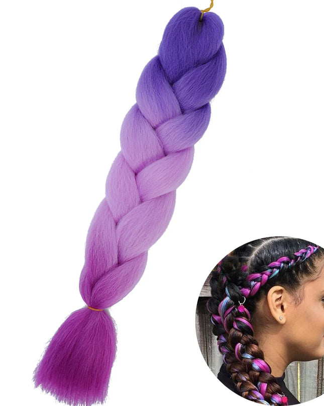 24" Synthetic Yaki Braids Hair kanekalon Ombre Braiding Hair Jumbo Braid Hair Extension For Women Hundreds of colors DIY Hair