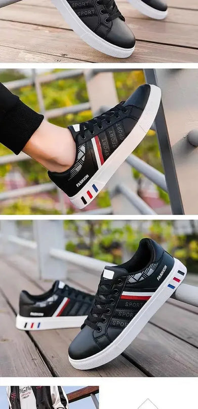 2025 Shoes for men Korean style trendy men's shoes white versatile sports men's casual trendy shoes, flat bottomed board shoes