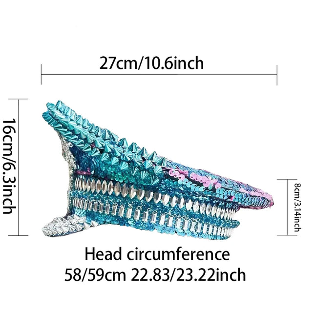 2025 Bling Captain Hat Rhinestone Captains Hat for Men Steampunk Burning Man Military Cap gorras para hombres gorra militar