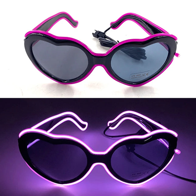 1PC Light Up LED Glasses Glow Sunglasses EL Wire Neon Glasses Glow in The Dark Party Supplies Neon Party Favors for Kids Adults