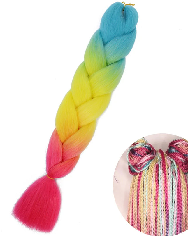 24" Synthetic Yaki Braids Hair kanekalon Ombre Braiding Hair Jumbo Braid Hair Extension For Women Hundreds of colors DIY Hair