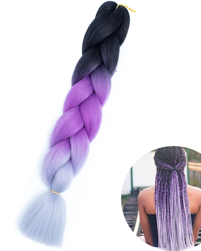24" Synthetic Yaki Braids Hair kanekalon Ombre Braiding Hair Jumbo Braid Hair Extension For Women Hundreds of colors DIY Hair