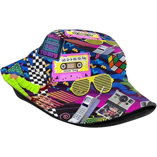2024 Fashion Retro 80s 90s Bucket Hat Rave Festival Party Outfit for Women Men