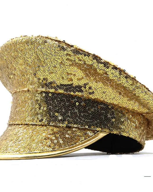 Performance Sequin Hat Unisex Party Cosplay Sergeant Cap Festival Photo Prop Women Men Captain Birthday Sailor Hat