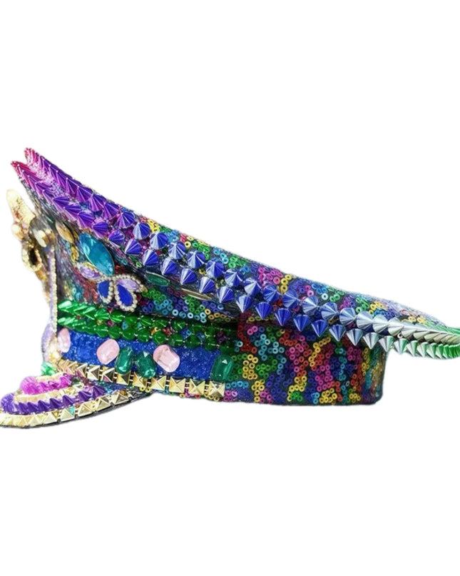 2025 Spring Captains Hat for Men Unisex Handmade Steampunk Burning Man Mardi Gras Hat Masquerade 80% off HongLuan Free Shipping