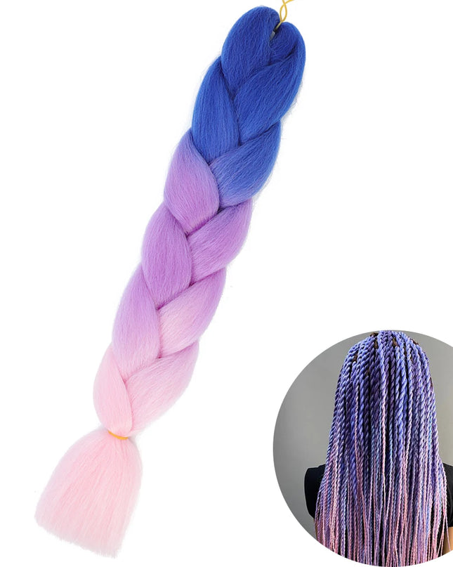 24" Synthetic Yaki Braids Hair kanekalon Ombre Braiding Hair Jumbo Braid Hair Extension For Women Hundreds of colors DIY Hair