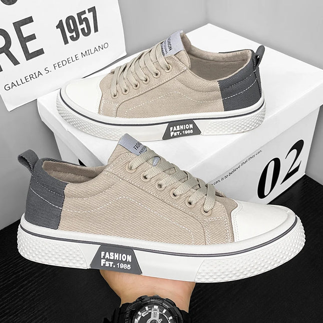 2025 Men's Canvas Shoes Outdoor Fashion Skateboard Shoes for Men Comfor Non-Slip Casual Sneakers Breathable Men Walking Shoes