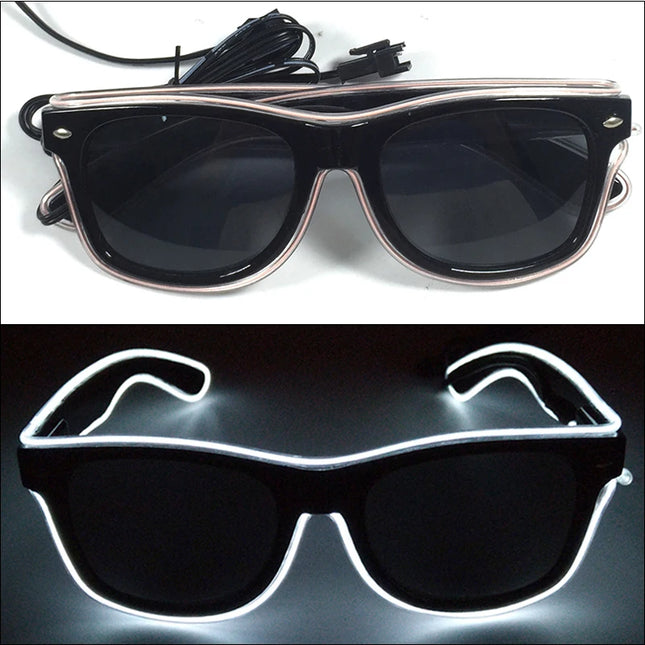 1PC Light Up LED Glasses Glow Sunglasses EL Wire Neon Glasses Glow in The Dark Party Supplies Neon Party Favors for Kids Adults