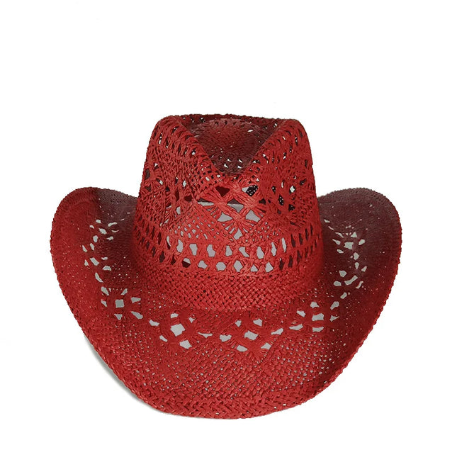 Hand-painted Western Cowboy hat Bronze green hat for men women Large Brim stiff straw hat summer sombrero vaquero hombreковбойс