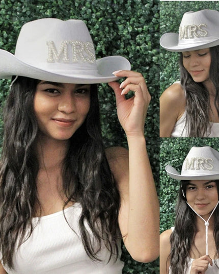 Western Cowboy Hat Bride Letter Stars Letter Western Cowboy Hat Diamond Tiara Cowgirl Cap Costume Cosplay Party Play Dress Up