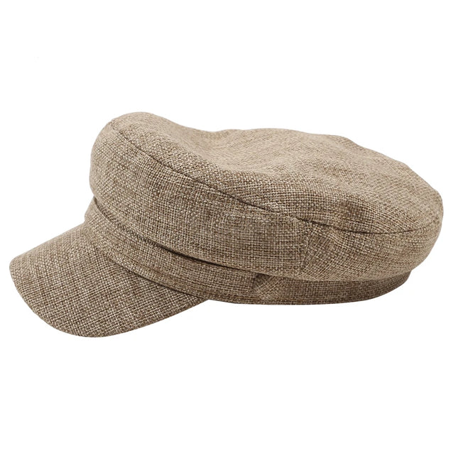 Fashion Women Men Military Hat Spring Autumn Sailor Hats Black Ladies Beret Caps Flat Top Captain Cap Travel Cadet Octagonal Hat