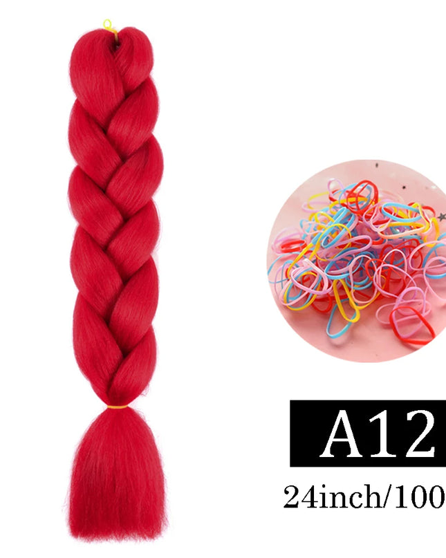 24 Inch Jumbo Braids Extensions Synthetic Braiding Hair Afro Ombre Color kanekalon Hair for Children Braid