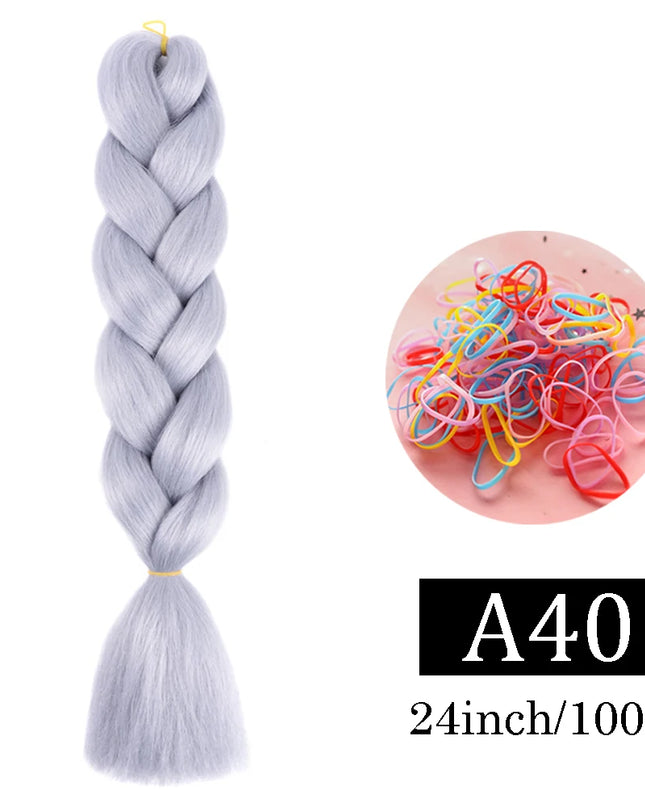 24 Inch Jumbo Braids Extensions Synthetic Braiding Hair Afro Ombre Color kanekalon Hair for Children Braid