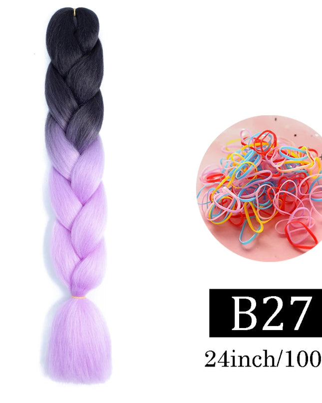 24 Inch Jumbo Braids Extensions Synthetic Braiding Hair Afro Ombre Color kanekalon Hair for Children Braid
