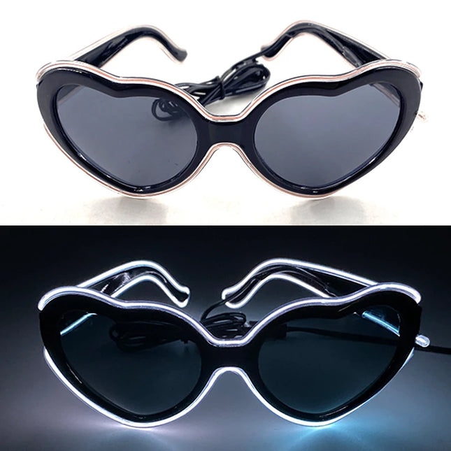 1PC Light Up LED Glasses Glow Sunglasses EL Wire Neon Glasses Glow in The Dark Party Supplies Neon Party Favors for Kids Adults