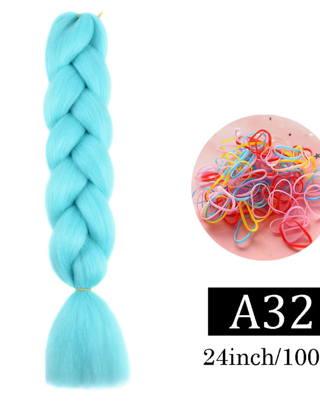 24 Inch Jumbo Braids Extensions Synthetic Braiding Hair Afro Ombre Color kanekalon Hair for Children Braid