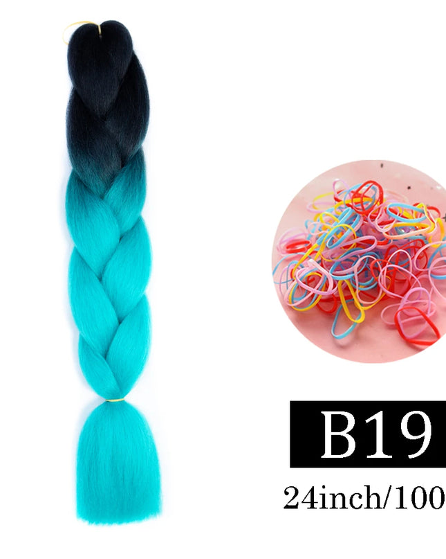 24 Inch Jumbo Braids Extensions Synthetic Braiding Hair Afro Ombre Color kanekalon Hair for Children Braid