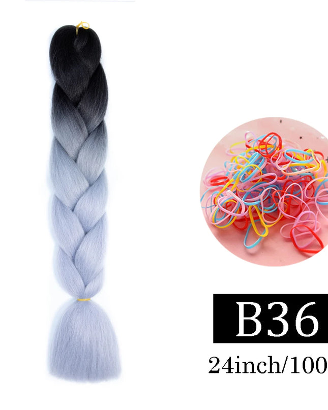 24 Inch Jumbo Braids Extensions Synthetic Braiding Hair Afro Ombre Color kanekalon Hair for Children Braid