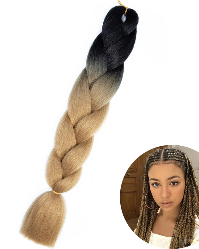 24" Synthetic Yaki Braids Hair kanekalon Ombre Braiding Hair Jumbo Braid Hair Extension For Women Hundreds of colors DIY Hair
