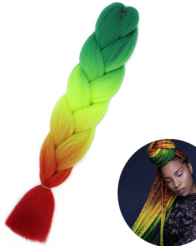 24" Synthetic Yaki Braids Hair kanekalon Ombre Braiding Hair Jumbo Braid Hair Extension For Women Hundreds of colors DIY Hair