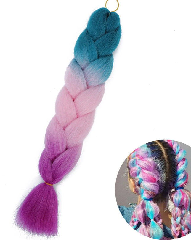 24" Synthetic Yaki Braids Hair kanekalon Ombre Braiding Hair Jumbo Braid Hair Extension For Women Hundreds of colors DIY Hair