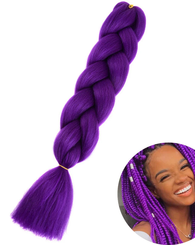 24" Synthetic Yaki Braids Hair kanekalon Ombre Braiding Hair Jumbo Braid Hair Extension For Women Hundreds of colors DIY Hair