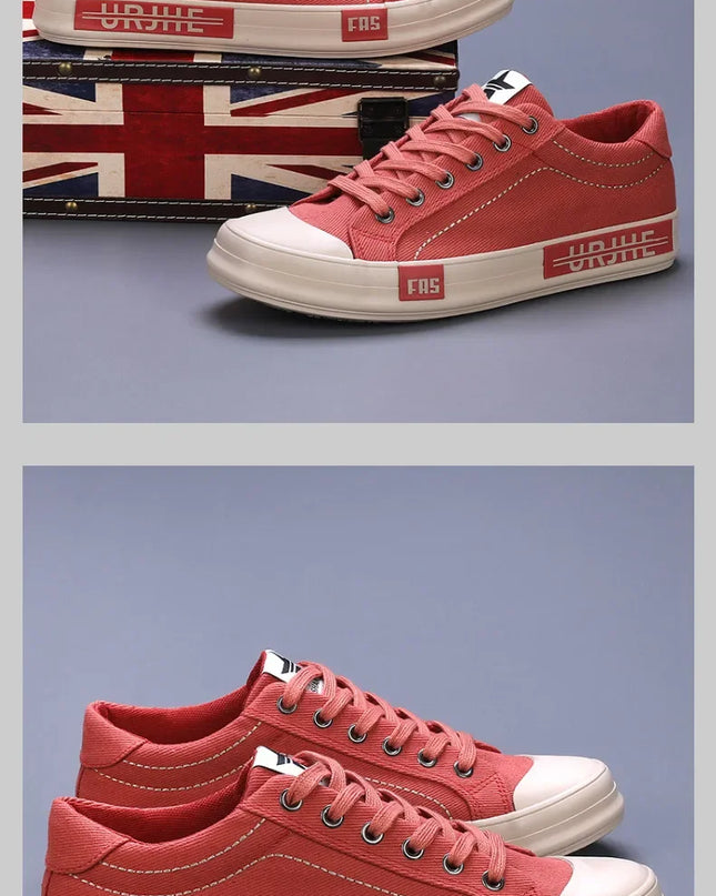 2024 New Men Canvas Shoes Breathable Outdoor Mens Casual Shoes Comfortable Spring Autumn Cloth Flat Shoes Black Walking Sneakers