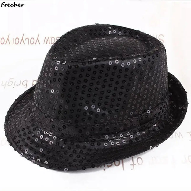 Dance Show Party Jazz Hat Glitter Sequins Cowboy Caps Fashion Role Play Prop Performance Costume Women Men Beading Hats Fedoras