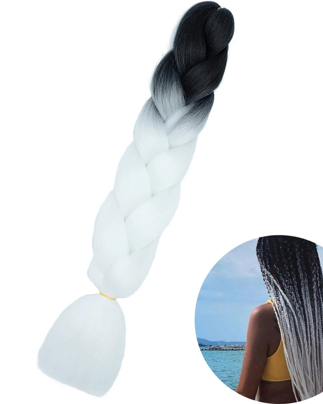 24" Synthetic Yaki Braids Hair kanekalon Ombre Braiding Hair Jumbo Braid Hair Extension For Women Hundreds of colors DIY Hair